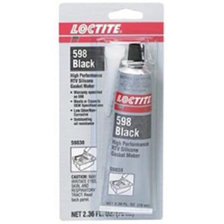 Henkel Gasketing, RTV Silicone, Oil Resistant, Black, 70 Ml SI 598 70ML IDH 234609